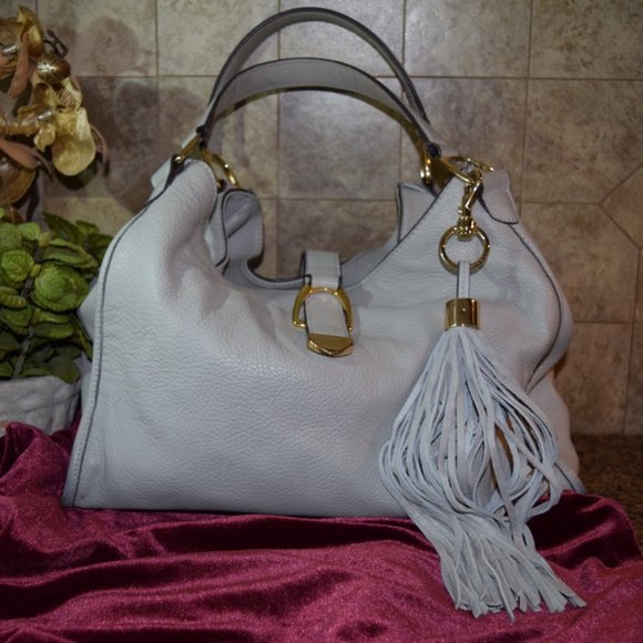 G.I.L.I Leather Stirrup Satchel W/ Shoulder Strap - Picture 3 of 16